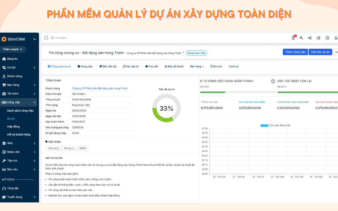 phần mềm quản lý dự an xây dựng bằng excel