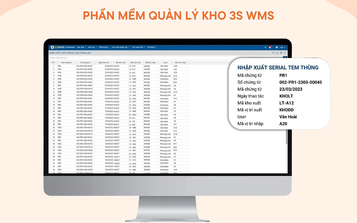 Phần mềm quản lý kho 3S WMS