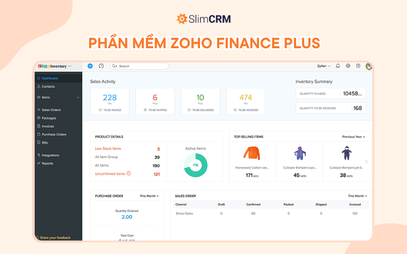 Phần mềm quản lý tài chính cho doanh nghiệp nhỏ Zoho Finance Plus