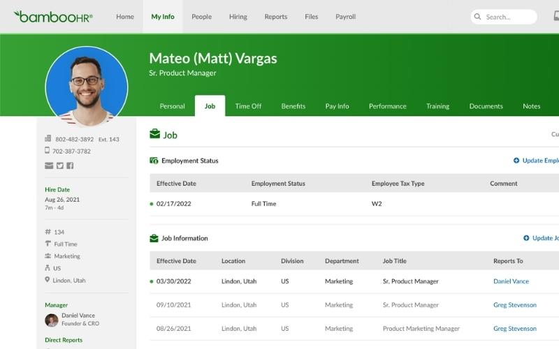 Phần mềm quản lý tuyển dụng nhân sự BambooHR