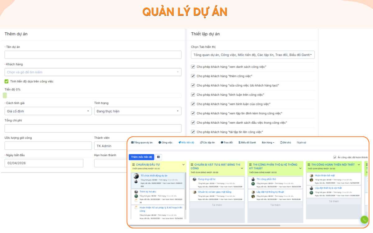 Phần mềm quản lý vật tư công trình