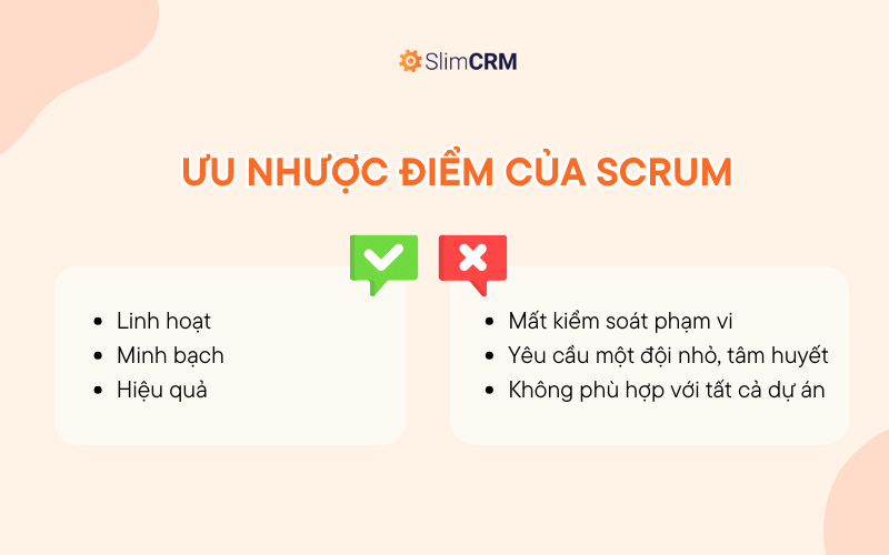 Ưu nhược điểm của phương pháp Scrum