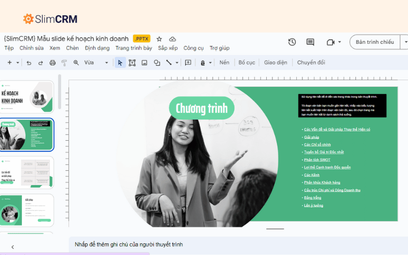 Mẫu slide kế hoạch kinh doanh