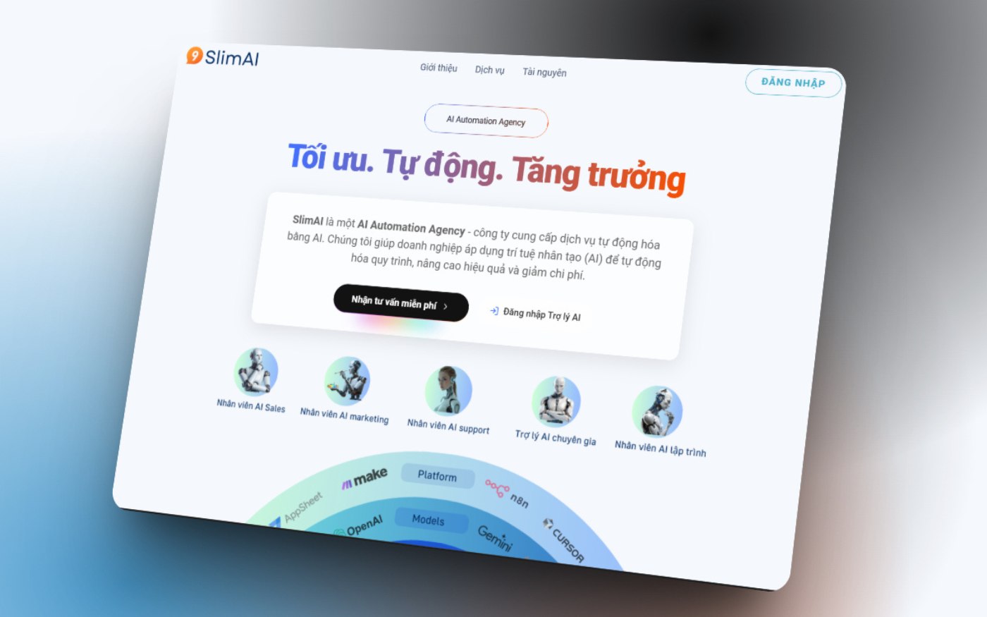 SlimAI cung cấp dịch vụ AI Automation
