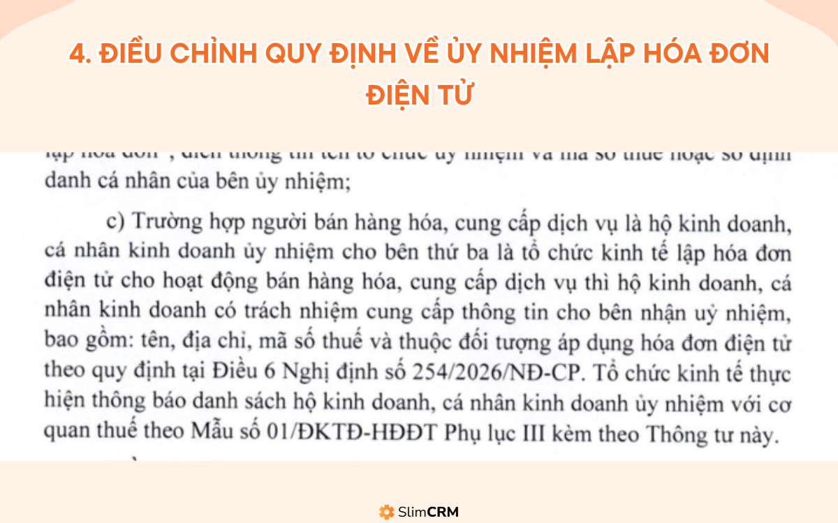 Điều chỉnh quy định về ủy nhiệm lập hóa đơn điện tử
