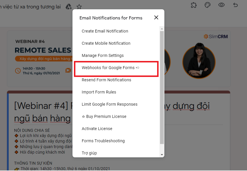 tích hợp google form 2