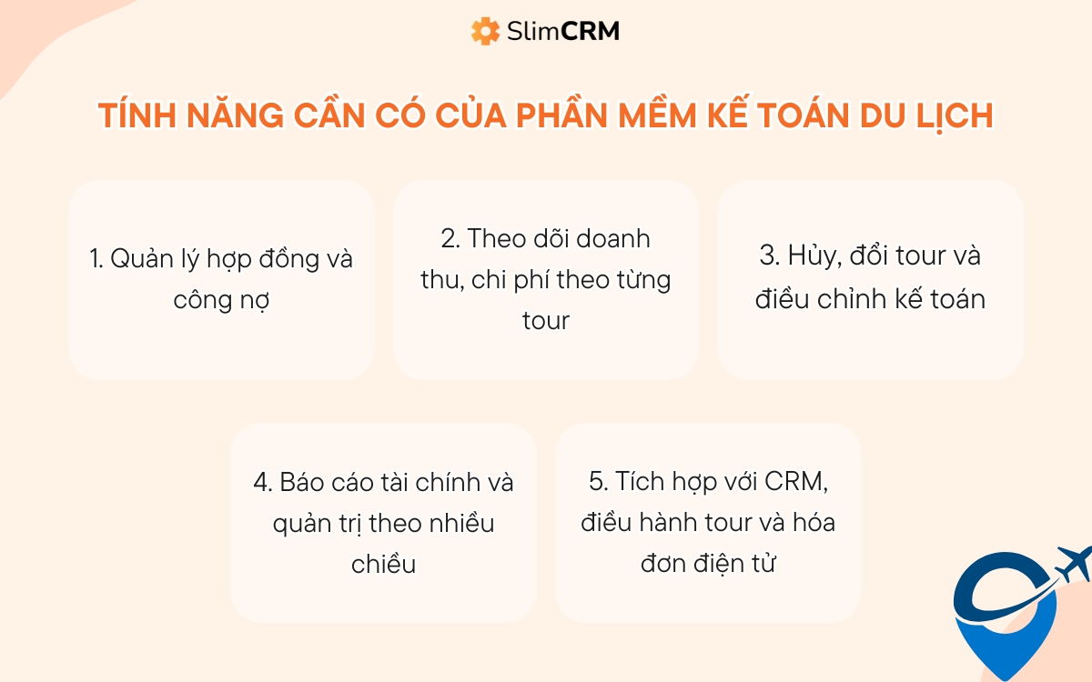 Tính năng của phần mềm kế toán du lịch