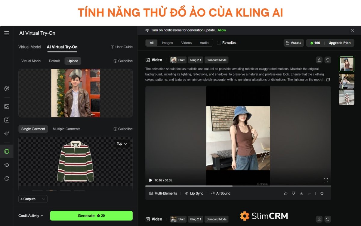 Tính năng thử đồ ảo của Kling AI