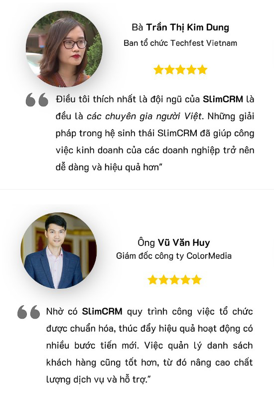 Top 10 phần mềm quản lý doanh nghiệp nhỏ toàn diện nhất SlimCRM