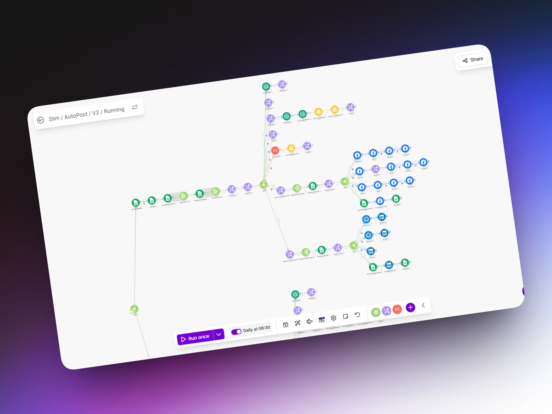 make tự động đăng bài