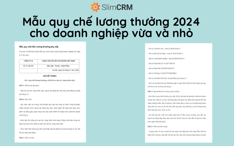 mẫu quy chế lương, thưởng 2