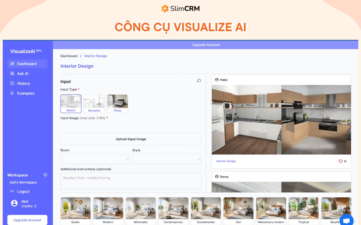 Công cụ thiết kế nhà Visualize AI