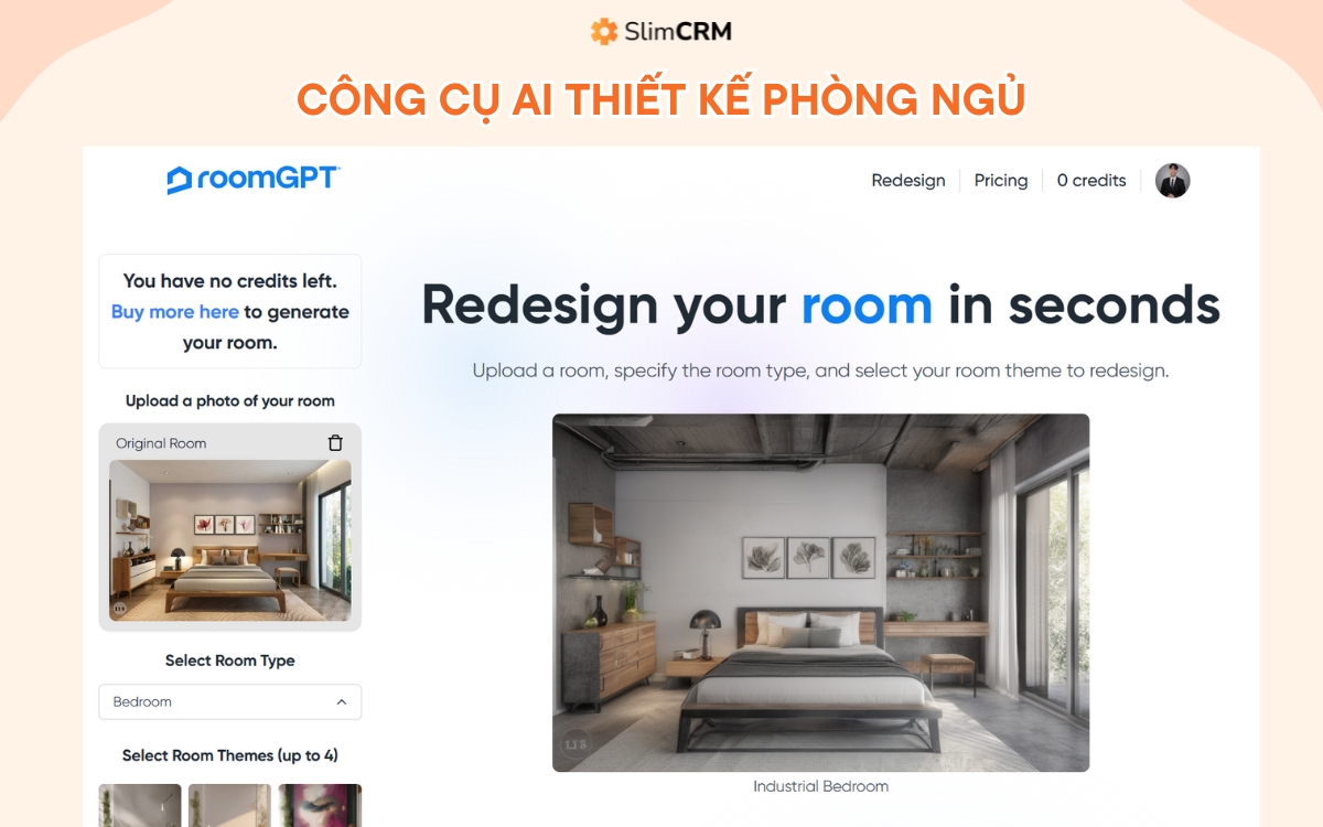 AI thiết kế phòng ngủ