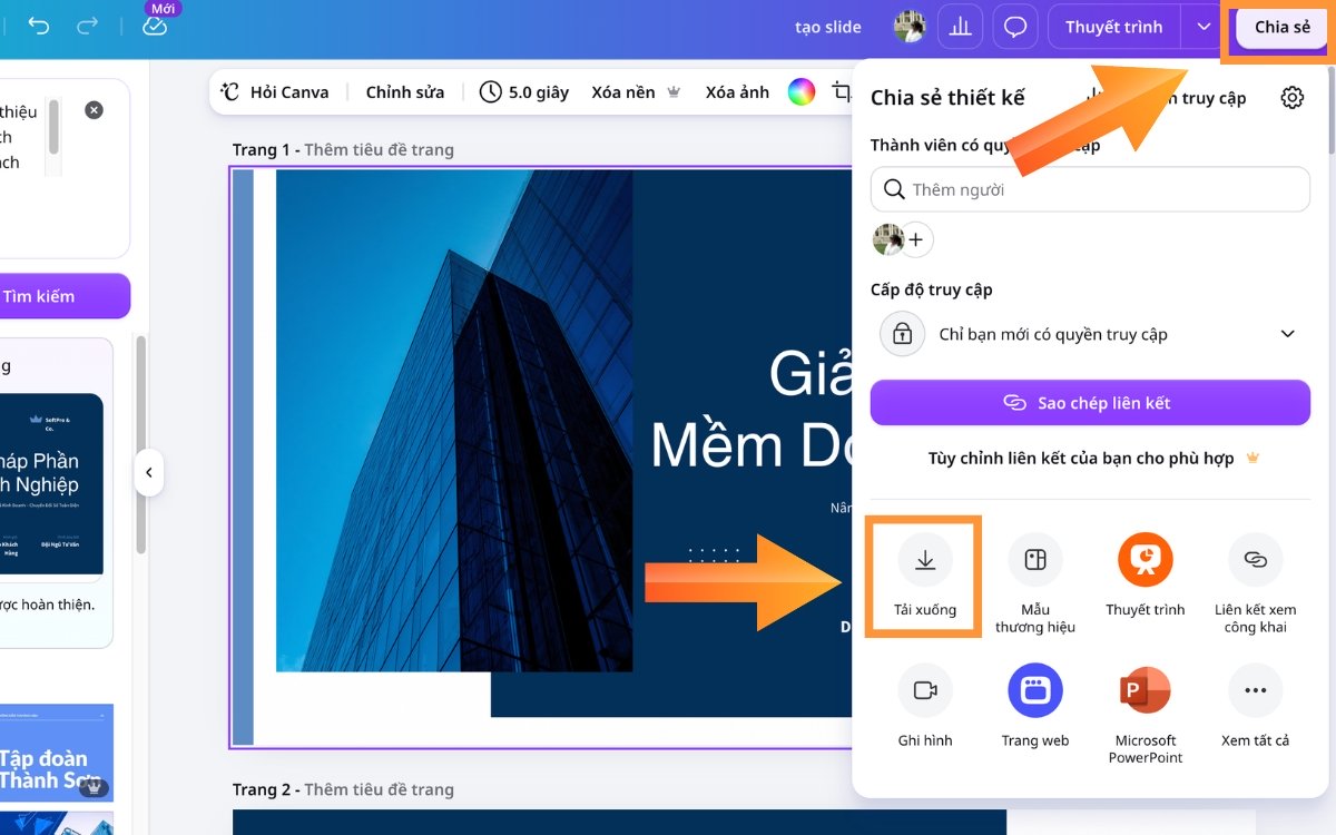 Cách tạo slide bằng AI Canva