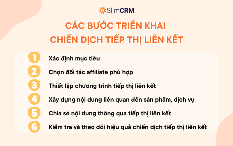  Các bước triển khai chiến dịch tiếp thị liên kết