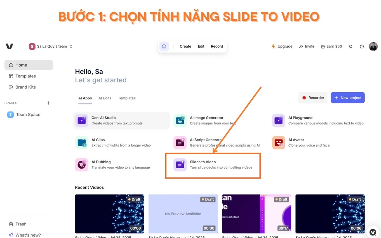Cách sử dụng Veed.io
