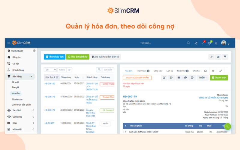 quản lý công nợ