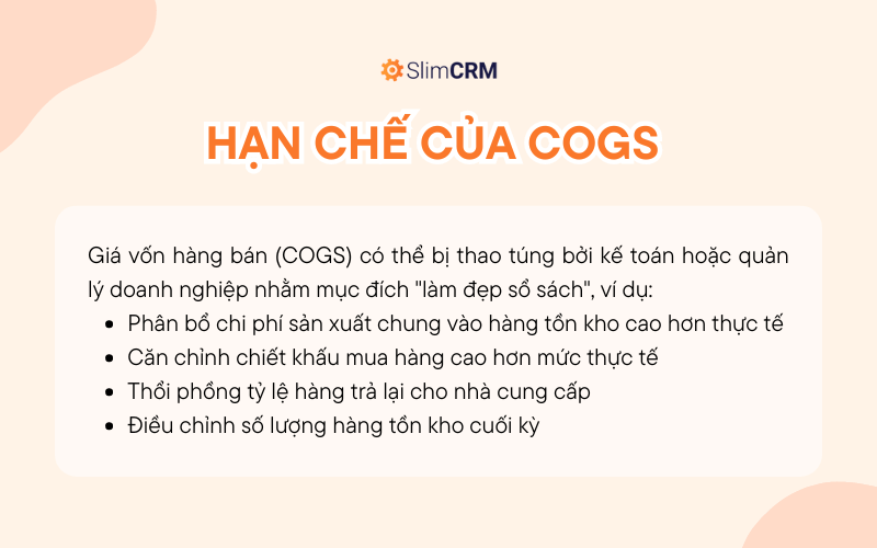 Hạn chế của COGS