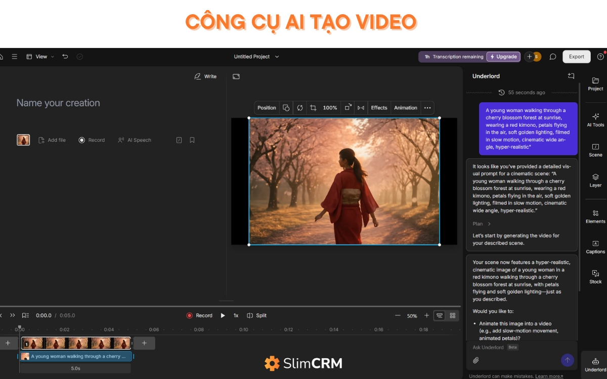 Công cụ AI tạo video Descript