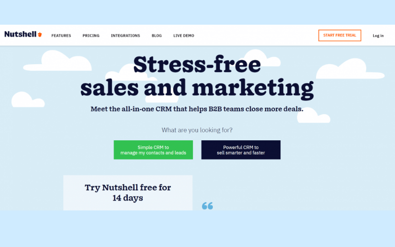 Nutshell - Giải pháp B2B CRM “All -in- one” hàng đầu