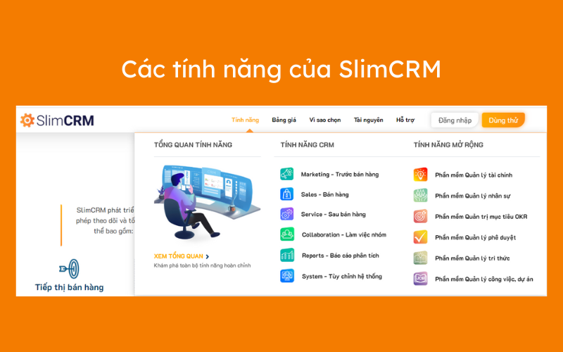 các tính năng của SlimCRM
