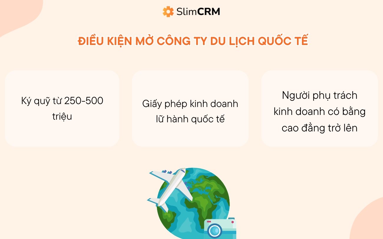 Điều kiện mở công ty du lịch quốc tế