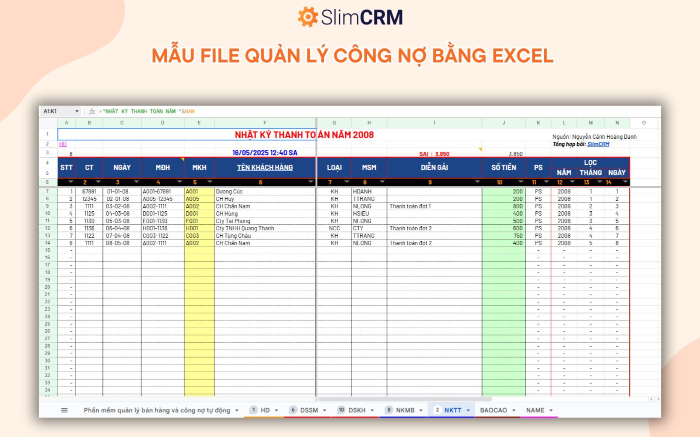 file quản lý công nợ bằng excel