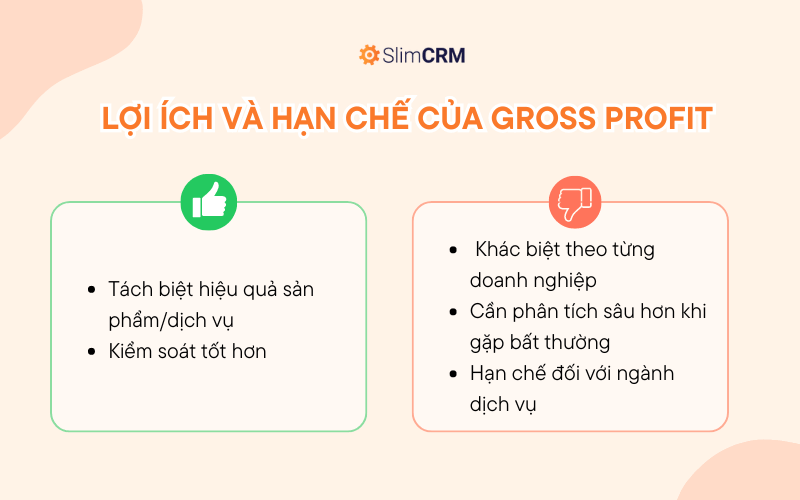 Lợi ích và hạn chế khi sử dụng lợi nhuận gộp