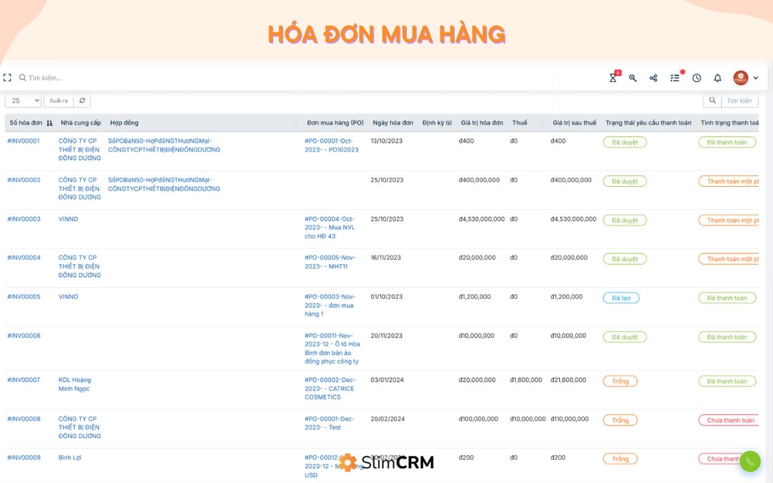 Hóa đơn mua hàng