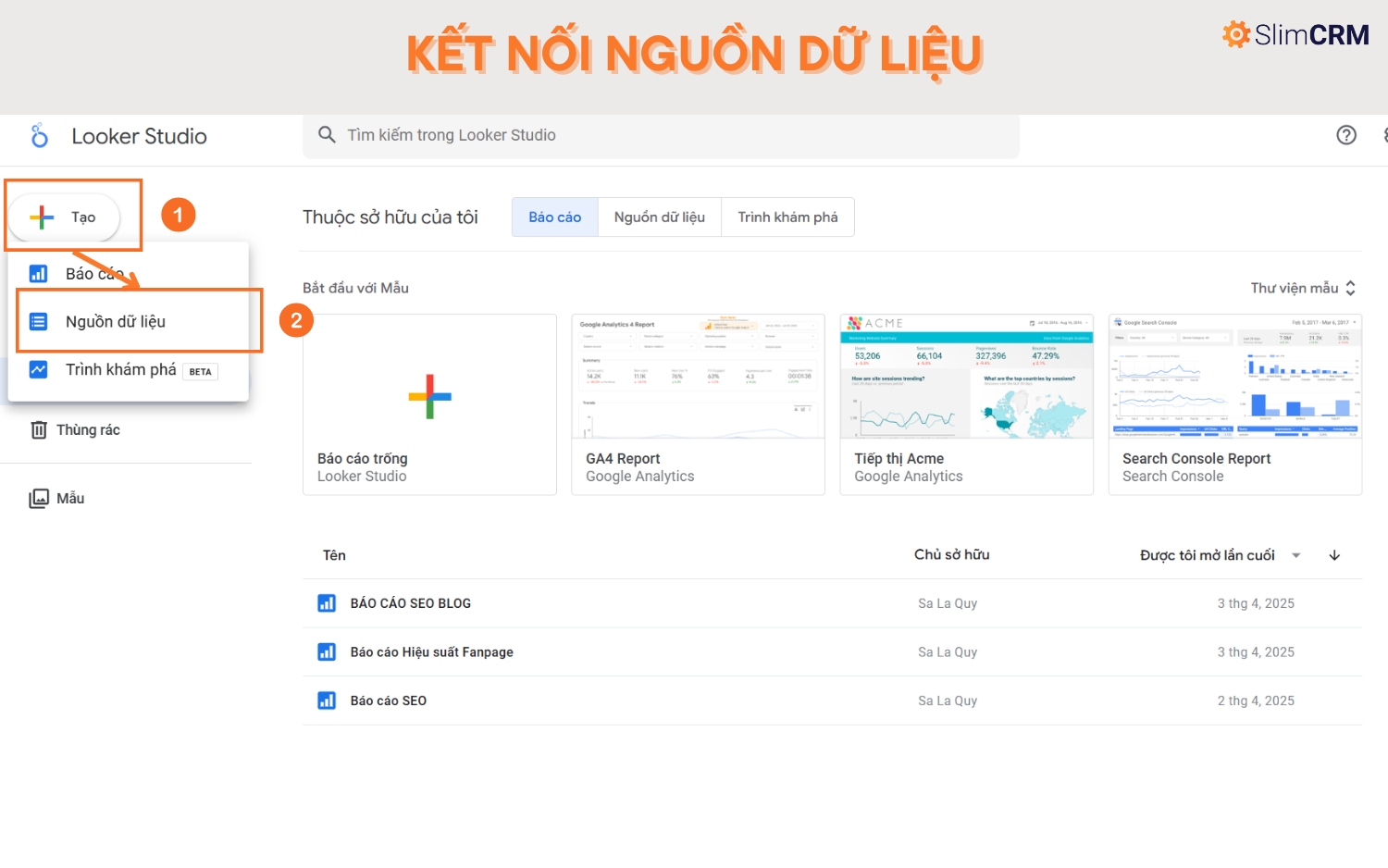 Hướng dẫn sử dụng Looker Studio