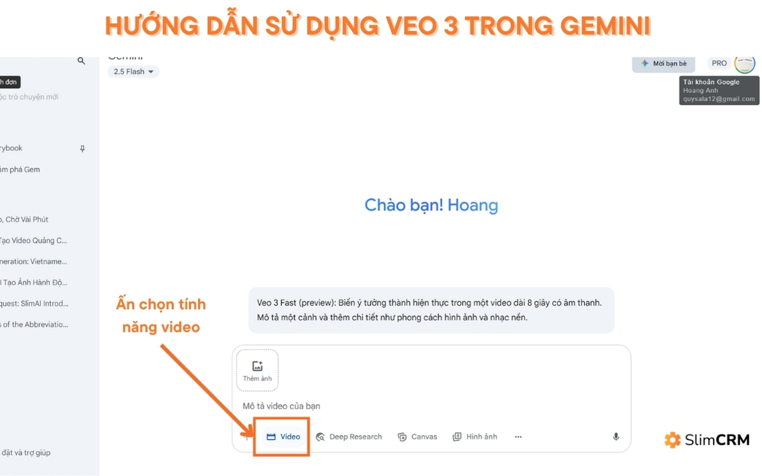 Hướng dẫn sử dụng Veo 3