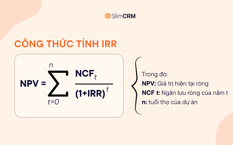 Công thức tính IRR