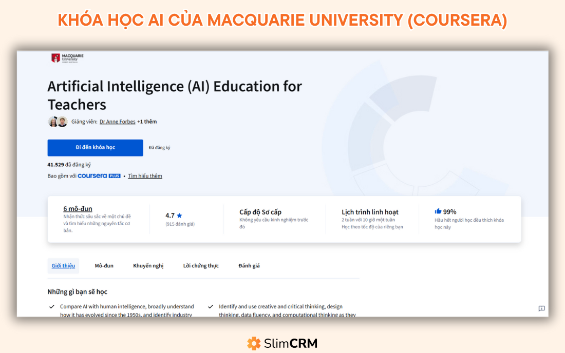 Khóa học AI for teacher