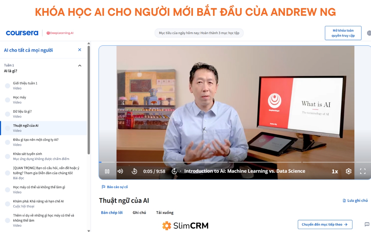 Khóa học AI cho người mới bắt đầu