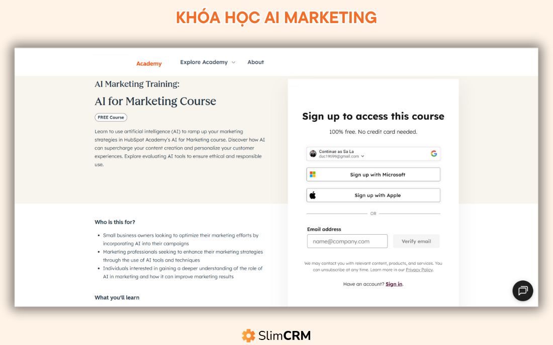 Khóa học AI trong Marketing