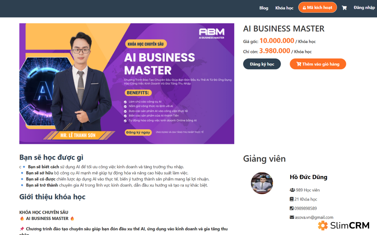 khóa học ứng dụng ai trong công việc
