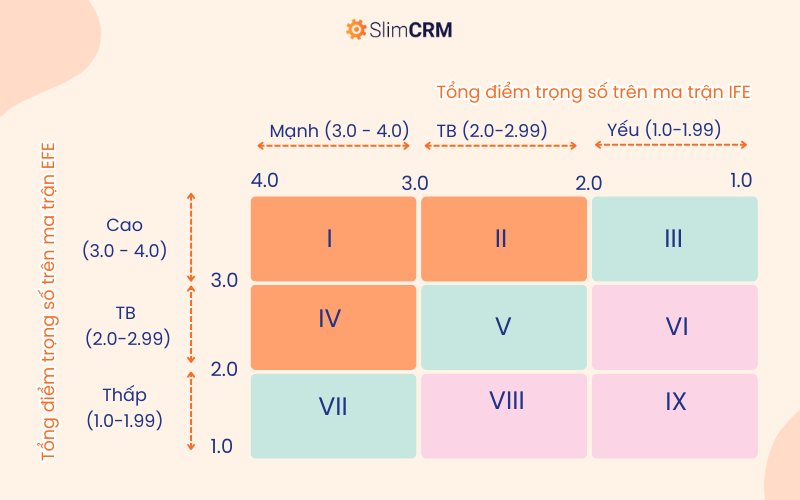 Ma trận IE hoạt động như thế nào?