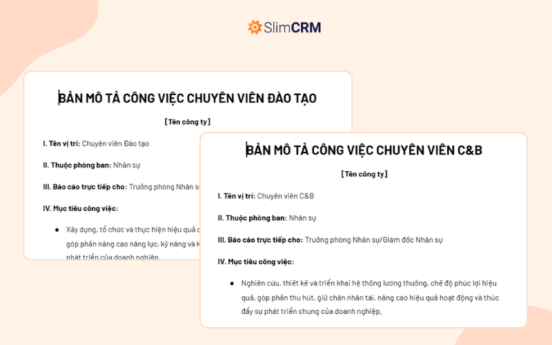 Mẫu mô tả công việc nhân viên hành chính nhân sự