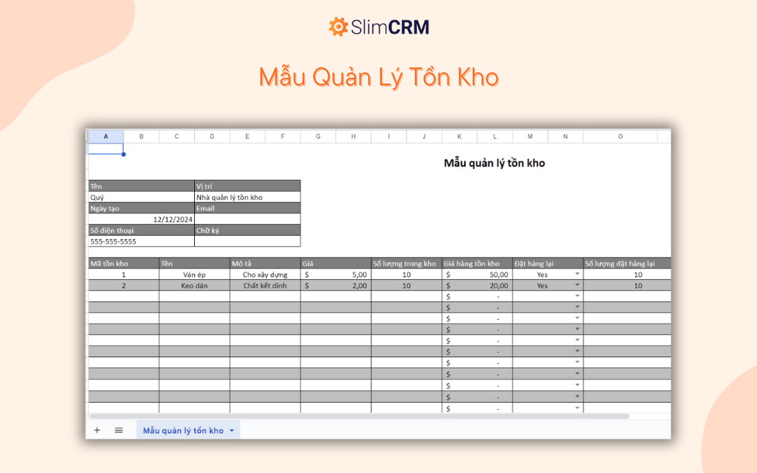 Mẫu báo cáo sản xuất 3