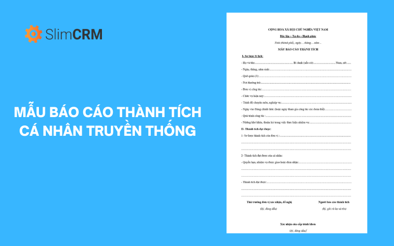 Mẫu báo cáo thành tích cá nhân truyền thống