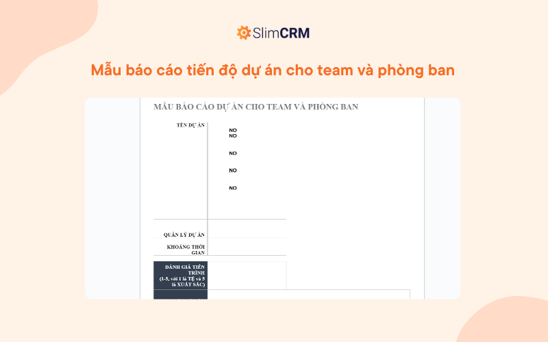 Mẫu báo cáo dự án cho team và phòng ban