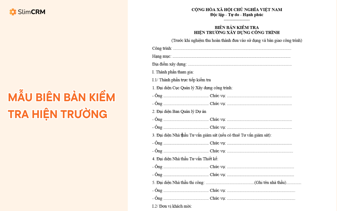 Mẫu biên bản kiểm tra hiện trường