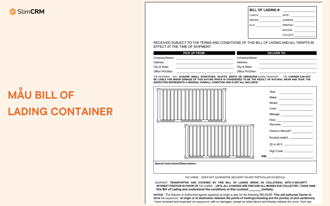 mẫu vận đơn đường biển