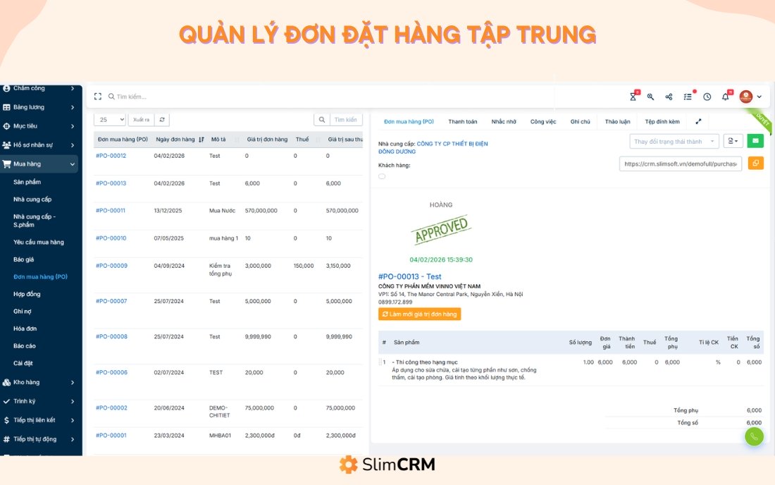 Quản lý đơn đặt hàng tập trung