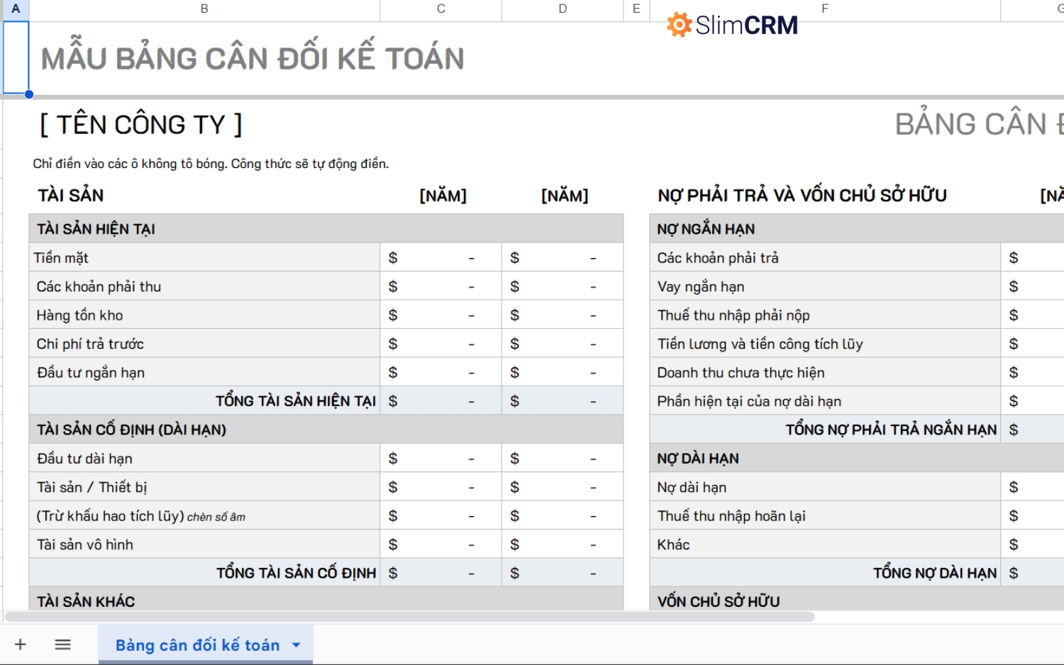 Mẫu Excel kế toán nội bộ 3