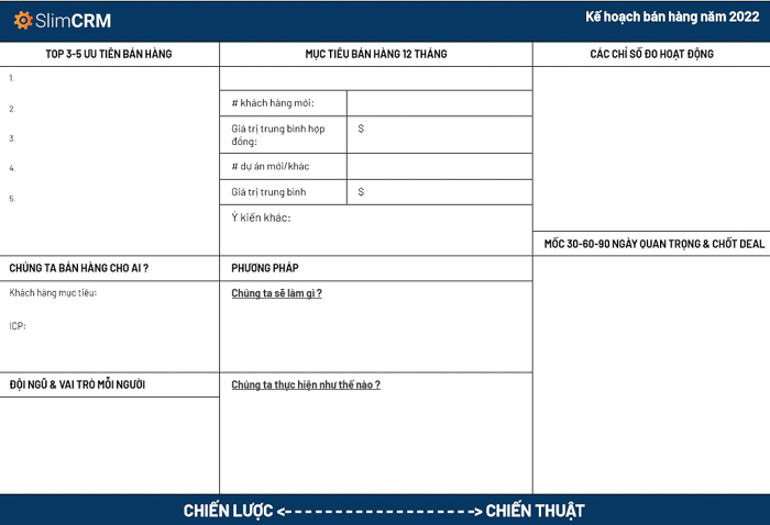 Mẫu kế hoạch bán hàng bằng Excel miễn phí