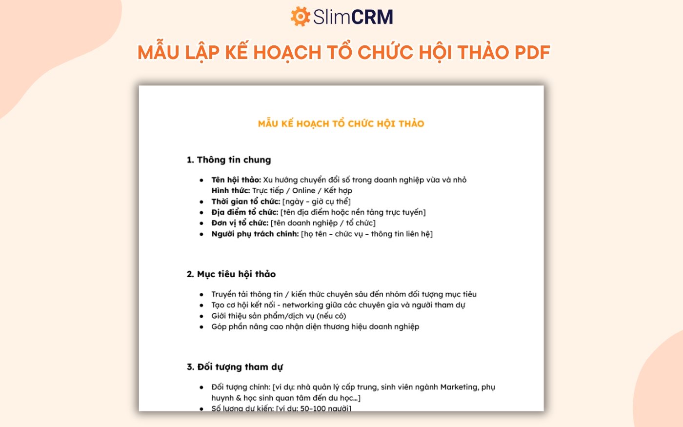 Mẫu Kế hoạch tổ chức hội thảo