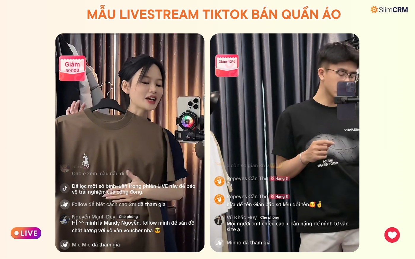 Mẫu kịch bản Tiktok livestream bán quần áo