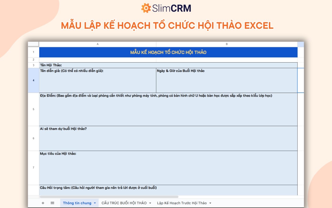 Mẫu lập Kế hoạch tổ chức hội thảo