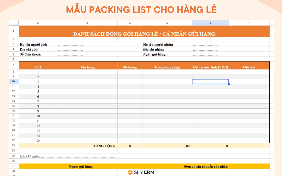 download mẫu packing list excel hàng lẻ